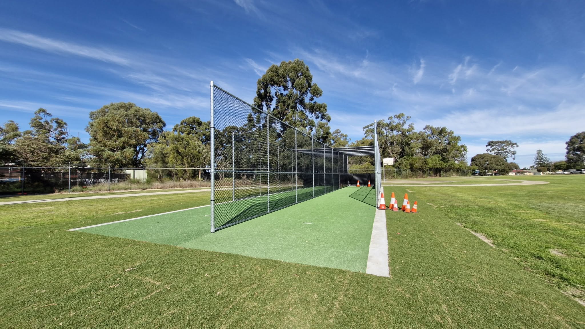 Outdoor cricket practice nets
